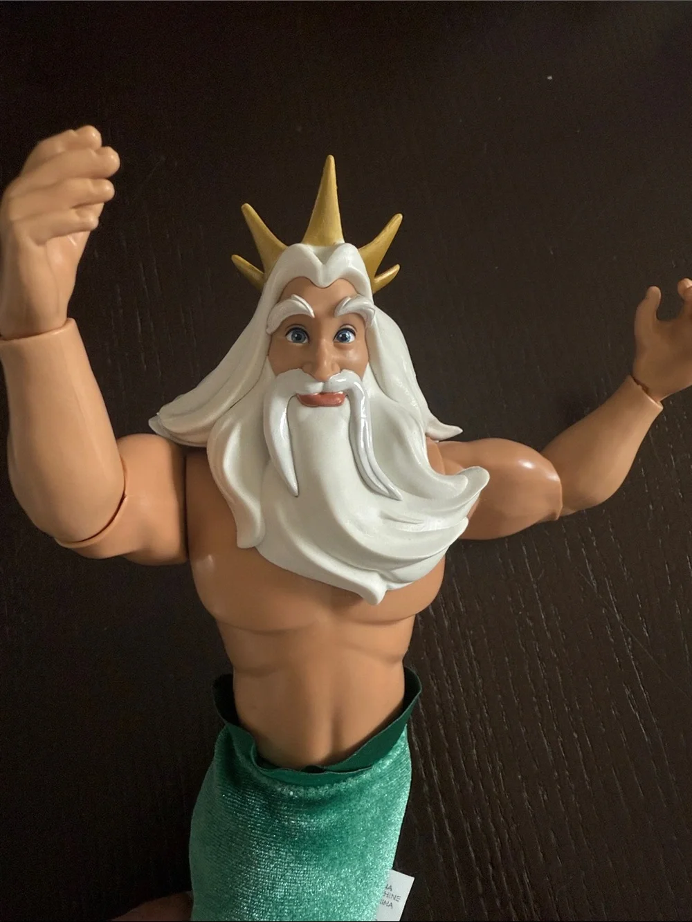 Rare Disney Little Mermaid King Triton Collector Doll with Hard top